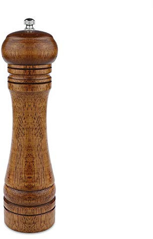 Powstro Pepper Grinder - 8 Inch Pepper Mill Oak Wood Salt Ceramic Adjustable Coarseness Grinder