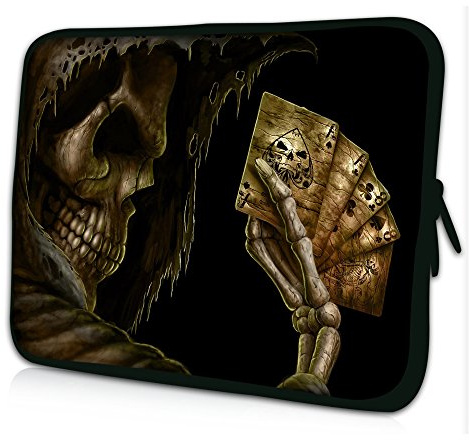 17-17.3inch Laptop Tablet Case Pouch Protective Skin Cover by Funky Planet Bags (Usa) (Reaper With Cards)