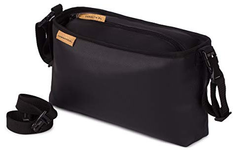 Buggy Organiser Kinderwagen Organizer Tasche passend alle Kinderwägen Öko Leder glatt schwarz Eco Leather Smooth Black [075]