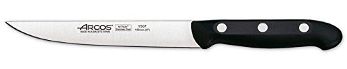 Arcos Serie Maitre - Caja 12 uds Cuchillo de Cocina - Hoja de Acero Inoxidable NITRUM de 150 mm - Mango de Polipropileno Color negro (12 UDS)