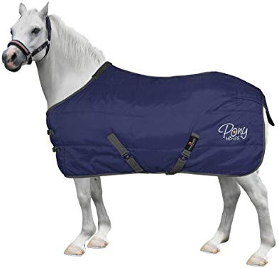 Horses, Pony Winterdecke, 250 g, hervorragende Verarbeitung, nützlich zum Schutz des Pferdes vor Temperaturschwankungen, Regen und Insekten, Blau 85 cm