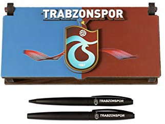 Gök-Türk Schatulle aus Holz mit 2 Kugelschreiber Trabzonspor (mit Gravur)