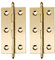 Tiazza Scharniere aus reinem Messing, Antik-Optik, 75 mm, 2 Stück (Messing)