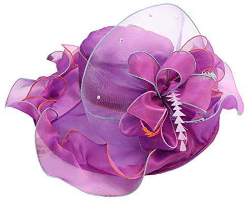 Jixin4you Chapeau avec Fleur Amovible Capeline Respirant Violet