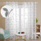 Deconovo Gardinen Stores Schlafzimmer Vorhang Leinenoptik Gardinen mit Ösen Weiss Transparent Dekoschal Kinderzimmer Schal Blatt, 240x140 cm(HöhexBreite), Grau, 2er Set