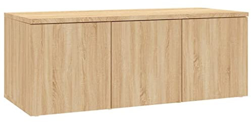 vidaXL Mueble para TV Salón Comedor Centro Televisión Televisor Equipo de Música Armario Bajo Almacenaje Soporte Contrachapada Roble Sonoma 80x34x30cm