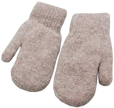 Insun Unisex Winterhandschuhe Strickhandschuhe Verdickte Warme Fausthandschuhe Kamel Large
