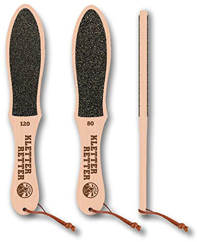 KletterRetter Fußfeile - doppelseitige Hautfeile grob/fein (80/120er Körnung) - Hornhautfeile, Hornhautentferner, Hornhautraspel