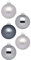 Inge Glas Magic Weihnachtskugeln klein | 36 Kugeln 4cm | Christbaumkugeln aus Glas (Hazy Grey | grau matt/Glanz)