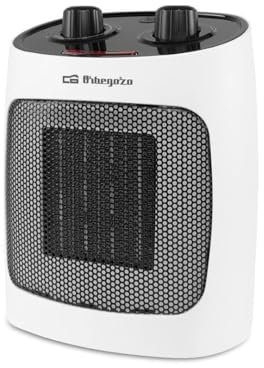 Orbegozo CR 5031 - Calefactor cerámico, 2 Niveles de potencia, Modo ventilador, Asa, Protección Sobrecalentamiento, 2000 W