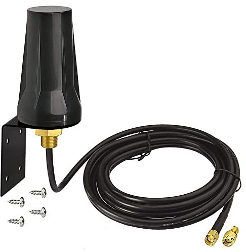 Bingfu 4G LTE Antenne Outdoor wasserdichte 5dBi SMA Stecker Antenne Feste Halterung Wandhalterung Antenne 3 Meter Verlängerungskabel Kompatibel mit 4G LTE Router Gateway Mobilfunk Trail Kamera