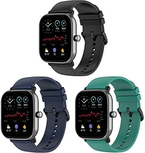 Pheant Cinturino di ricambio in silicone compatibile con Amazfit GTS/GTS 2 Mini/Bip U Pro/GTR 42MM /Garmin Vivoactive 3/Venu Sq/Forerunner 245/Samsung Galaxy Watch 42MM/Galaxy Watch Active 2,20MM