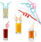 Silly Straws Creative Curly Colourful Creative Multi-Shaped Random Straws Reusable PET Plastic PVC Novelty Party Supplies for Home Bar Beverage Shop Weddings Birthdays Family Reunion (5)