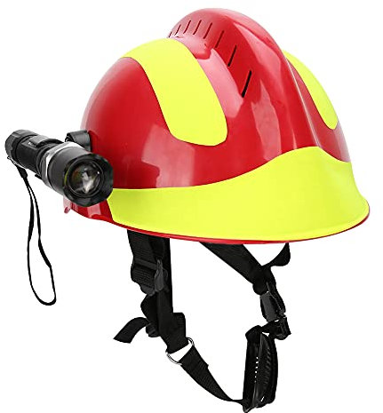 Chapeau de sécurité incendie, casque de sauvetage à sangle réglable anti-impact avec lampe frontale et lunettes pour chantier de construction pour mineur pour travailleur pétrolier pour