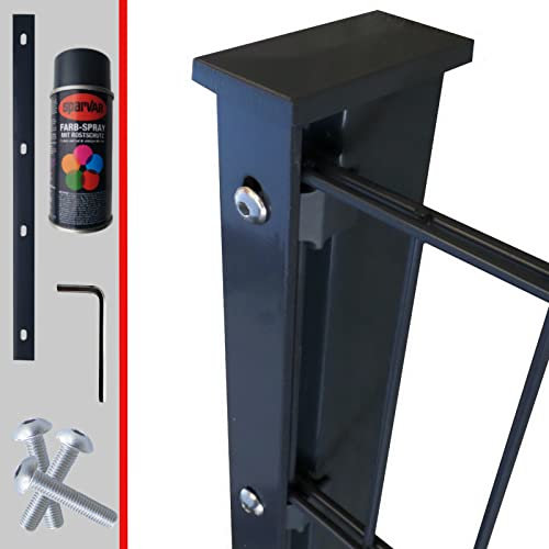 Doppelstabmattenzaun Gartenzaun Zaunset Anthrazit mit Abdeckleiste 8-6-8, Zaunhöhe:1630 mm, Zaunlänge:15 m