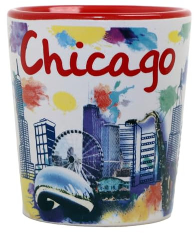 Chicago Illinois - Bicchiere da tiro in ceramica, colore acqua