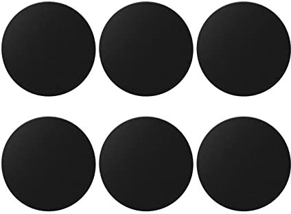 Juspota Placche Metalliche Adesive, 6 Pezzi Placca Metallica Adesivo per Calamite Cellulare Auto, Piastra Metallo Universale Porta Telefono Auto Magnetico, 6 Rotonde Nero