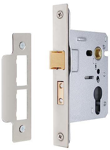 DIDA Polished Chrome Euro Barrel Sashlock 75mm, Euro Sash Lock for UPVC Doors, Door Latch and Cylinder Lock