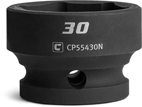 Capri Tools 30 mm Stubby Impact Socket, 1/2 in. Drive, 6-Point, Metric