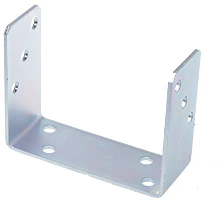Aqbau® U-Pfostenträger zum Aufschrauben, Stahl Pfostenträger U-Form, Pfosten Büchse, Pfostenhalter, Pfostenträger für Holzbau, Ideal für Terrassen, Carports, Spielgeräte (Größe: 151 mm)