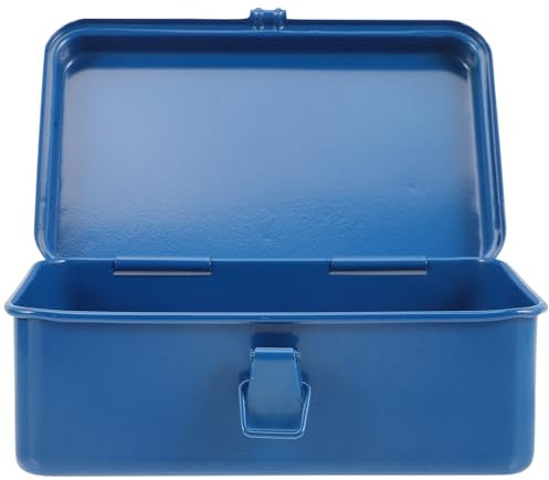 Operitacx BoîTe à Outils en Fer, Caisse a Outil Vide Rangement pour Voiture, Maison Et Atelier, Caisse Malette Organisateur De Outils, 19x12x7.8cm, Bleu