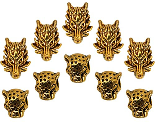 Beaupretty 10 Stück Kopfschmuck Im Antiken Stil Mit Drachen Und Leopardenmuster Haarschmuck Zopfzubehör Dreads Und Bartperlen Stilvoll Für Männer Und Frauen Ideal Für Veranstaltungen