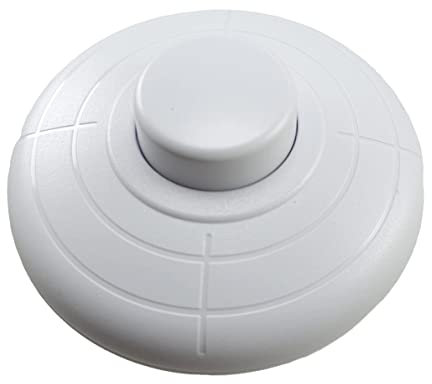 Interrupteur à pied avec contacts à vis, 1 pôle, 2 A 250 V, blanc, interrupteur de lampe