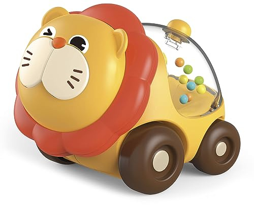 Lisciani - Löwe Auto und Logik Spiel für Baby - Lernspiel - Sensorische Entwicklung - Kleines Auto mit Kugeln - Kugeln Machen Kreisförmige Bewegungen - 1 bis 4 Jahre - CAROTINA BABY