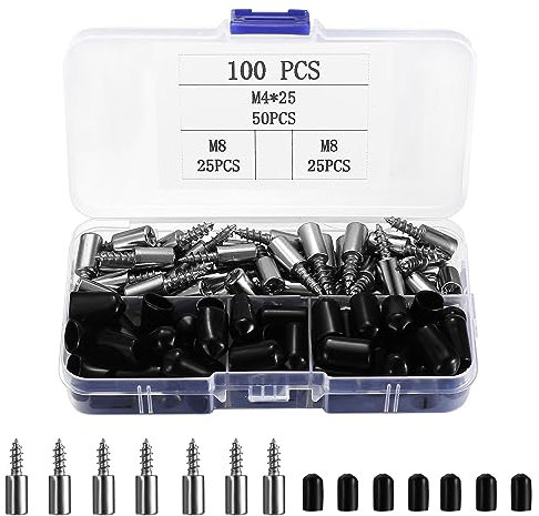 Regalbodenträger Bodenträger, 100 Stk Regal Bodenhalter, Selbstschneidende Integrierte Schraubenlaminathalterung, Regalstützen Regalstifte mit Gummischutz für Möbel, Schränke, Regal (Schwarz)