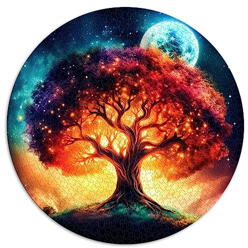 Puzzle „Kosmischer Baum des Lebens“ für Erwachsene, 1000 Teile, rundes Puzzle für Erwachsene und Kinder ab 12 Jahren (67,5 x 67,5), 1000 Teile