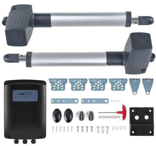 CO-Z 300KG Motor Puerta Batiente 2.5M 2 Hojas 80W Abridor de Puertas Automatico con 2 Control Remoto Motor para Puerta de Jardín, Garaje