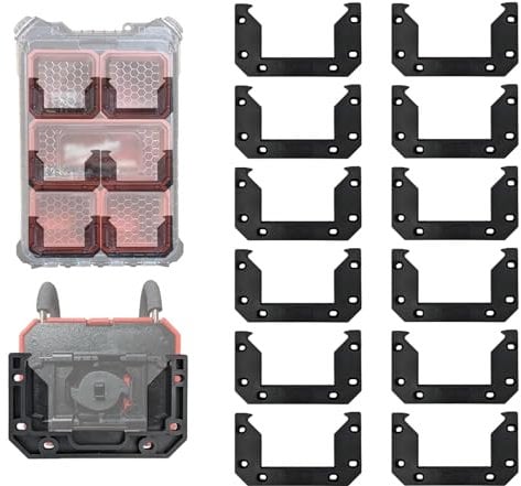 StealthMounts Packout Mounting Cleats V2 (12 Pack) Compatible with Packout Boxes, Locking Milwaukee Packout Accessories & Packout Feet,Packout CleatsPackout MountPackout Wall Mount (OM-LOCL-BLK-12)