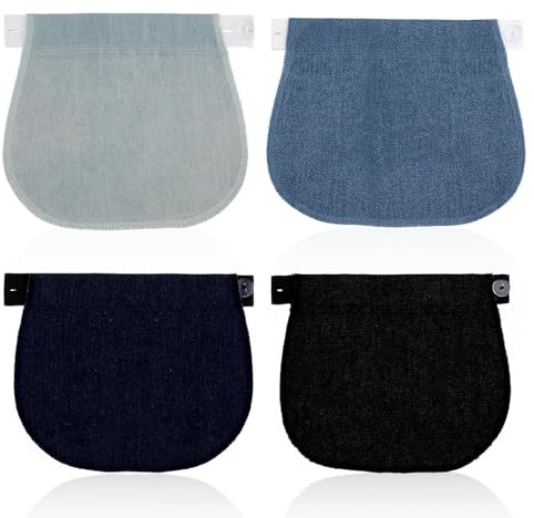 Lot de 4 rallonges de pantalon pour femme enceinte, extension de pantalon de grossesse, extension de taille réglable, pour jeans de maternité, extension de bouton de pantalon, pour femmes et hommes