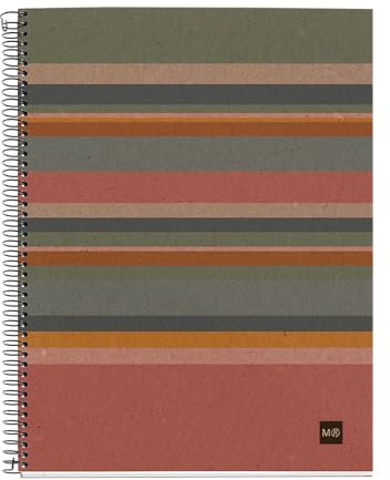 Miquelrius Recyceltes A4-Notizbuch, 120 recycelte Blätter, 80 g/m², blanko, blanko, für Zeichnen, Lettering oder Skizzen, recycelter Einband, 4 Löcher, liniert