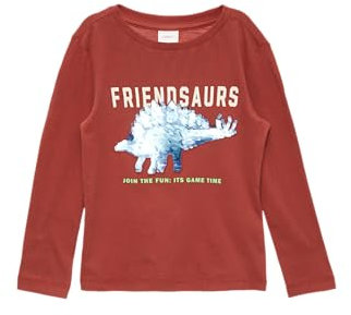 s.Oliver Jungen 2150270 Langarmshirt mit Wendepailletten, 3840 Rot, 116/122