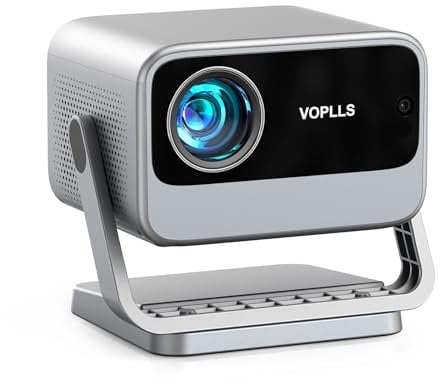 Smart Beamer【Netflix Official & Dolby Audio】 VOPLLS Autofokus/Trapezkorrektur 28000 Lumen Beamer 4K Unterstützt, WiFi6 Bluetooth Full HD 1080P Video Beamer Heimkino/Outdoor Projektor für Handy/Laptop