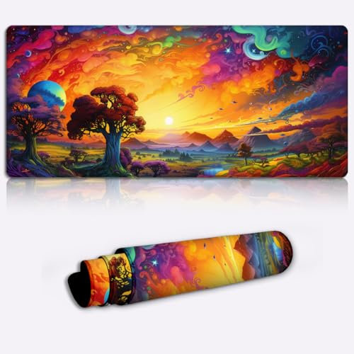 Tastaturmatte für den Desktop, schöner Sonnenaufgang, Gaming-Mauspad (59,9 x 34,9 x 0,3 cm), erweitertes großes Spickzettel-Mauspad