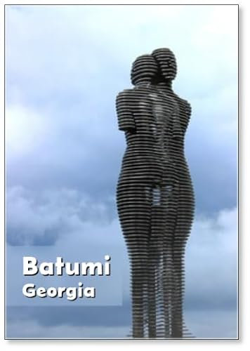 Kühlschrankmagnet, bewegliche Statue von Nino und Ali in Batumi