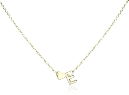 Mikovivi Women's Gold Heart-Shaped Initial Letter Necklace - Valentine's Day Birthday Gift for Women Girls