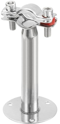 sourcing map Pipe Support, Stainless Steel Pipe Support Brackets, Adjustable Pipe Strap Clamp with Screws for Dia 19mm Pipe Tube