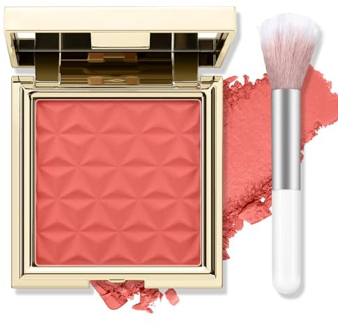 Boobeen Powder Blush Palette Matte Blush für Wangen-Makeup, leichtes hochpigmentiertes Blush Compact für Gesicht, aufbaubarer natürlicher erröteter Look