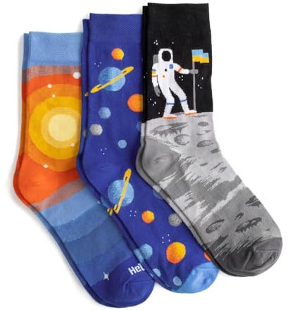 Dodo socks - Lustige Bunte Socken aus Baumwolle – Unisex für Damen, Herren – Große Auswahl an Funny Motiven – Premium Qualität, 3 Paar (44-46, Space Oddity)