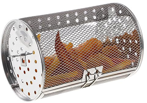 OKUMEYR Cesta de Horno de Acero Inoxidable con Puerta Móvil para Freidora de Aire de Torre Suministros para Hornear Color Gris Plateado