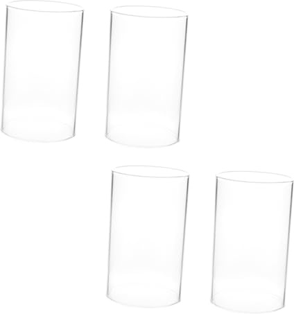 BESTOYARD 4 Stück Glaszylinder Für Kerzen Transparente Kerzenglasabdeckungen 2.76X1.97X1.97 in Windschutz Für Kerzenflamme Und Led-Licht Kerzenschirm Für Tischdeko Basteln Blumen
