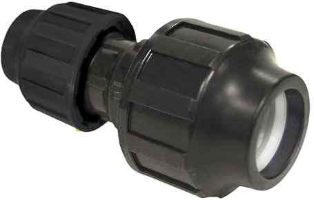 S&M 725364 - Raccord réduit Ø 40 mm x 32 mm | Connecteur en polyéthylène noir | Conçu comme liaison rapide pour tuyaux d'arrosage de 40 et 32 mm, résiste aux hautes pressions