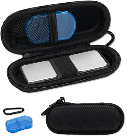 Kardiamobile EKG Monitor Case, Case for Kardia Mobile Heart Monitor 1L, Kardiamobile 6L & 6L Max, Hard Travel Box for Cardio Mobile Device, Pill Box and Carabiner Clip Included - Black