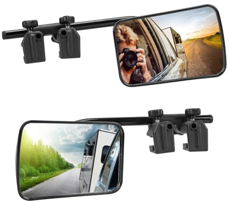 2 Stück Wohnwagen Spiegel Auto, Universal Zusatzspiegel Außen Wohnwagen, 360° Einstellbar Wohnwagenspiegel, Außenspiegel Caravanspiegel für Alle Gängigen Fahrzeugtypen