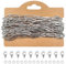 TOAOB Silber 5 M Gliederkette Chain 4 mm x 14 mm Edelstahl Kabel Metallkette Kette Meterware Halsketten Kette Bulk mit 30 Sprung Ringe und 10 Karabiner Verschlüsse für DIY Schmuck