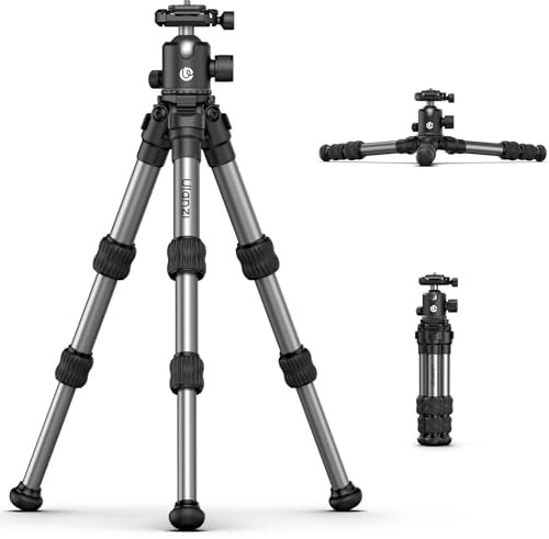 ULANZI TT30 Travel Ultra Portable Camera Tripod w Panorama Ball Head, Professional Aluminum Mini Tabletop Desktop Tripod for Mirrorless Camera/DSLR/Phone, Folded Only 11.8 1.8lbs, with Bag