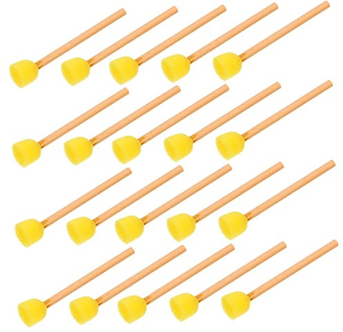 Veemoon 100stücke Holzgriff Schwammpinsel Für Malerei Schwamm Pinsel Schwamm Farbe Zum Malen Für Junge Mädchen Ergonomisch Leicht Zu Handhaben Naturmaterialien